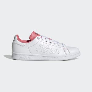 Adidas Stan Smith cuir blanc avec motifs roses