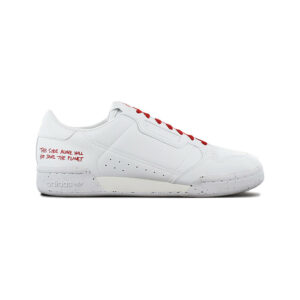Adidas Continental 80 en cuir blanc et motifs rouges